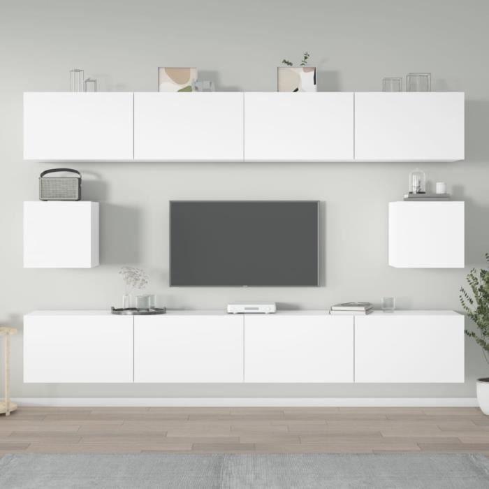 VidaXL Ensemble de meubles TV 6 pcs Blanc Bois d'ingénierie 3114366