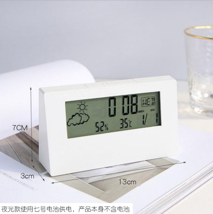 Thermohygrometer Clock Creative Weather Display Luminous Small Alarm Clock Ins Transparent Electronic Alarm Clock