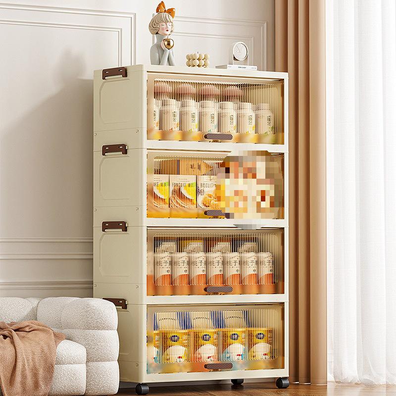 Stackable Flip-Top Clothes Cabinet with Wheels - Large Folding Storage Box with No Assembly Required