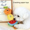 Plush Dog Chew Toy Squeaky Fruit Skewer Puppy Teething Toy Crinkle Interactive Tug-of-War Toy for Dogs Teeth Cleaning Entertainment