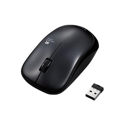 ELECOM Maus, kabellos, Größe M, 3 Tasten, IR-Sensor, energiesparend, Schwarz (Empfänger im Lieferumfang enthalten) M-IR07DRBK
