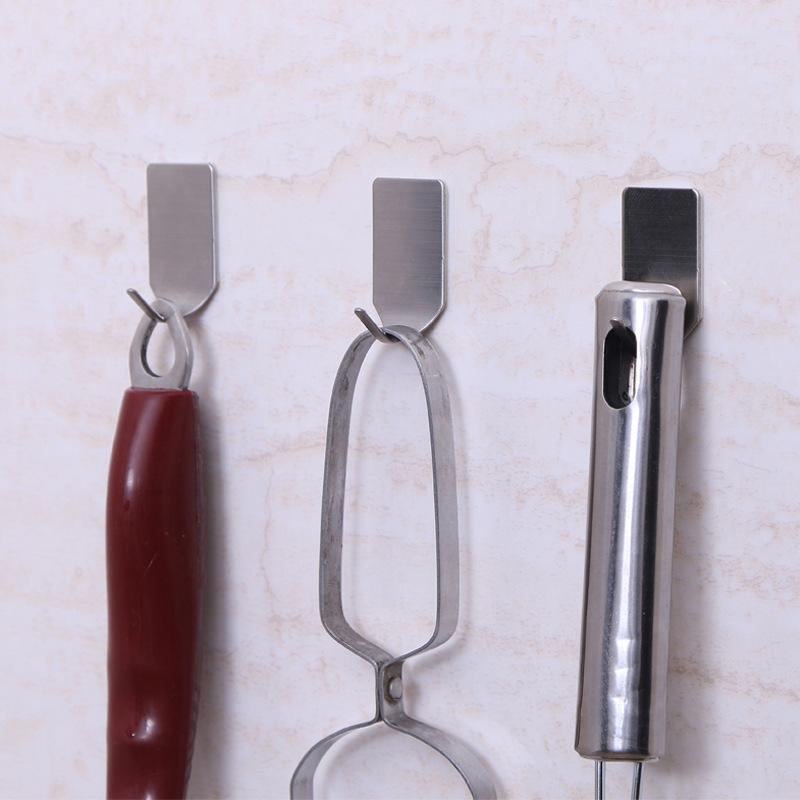 Self Adhesive Wall Hook Bathroom Kitchen Wall Door Hook Stainless Steel Hook Hanger Door Hanger Hook Holder Hat Key Towel Hooks