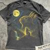 Rabbit Howling To the Moon Vintage T-Shirt, Silly Rabbit Tee Easter Gift, 90s Full Moon Shirt, Easter Bunny Shirt, Funny Gift Rabbit Lover