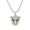 European & American Fashion Rhinestone Leopard Head Hip Hop Necklace