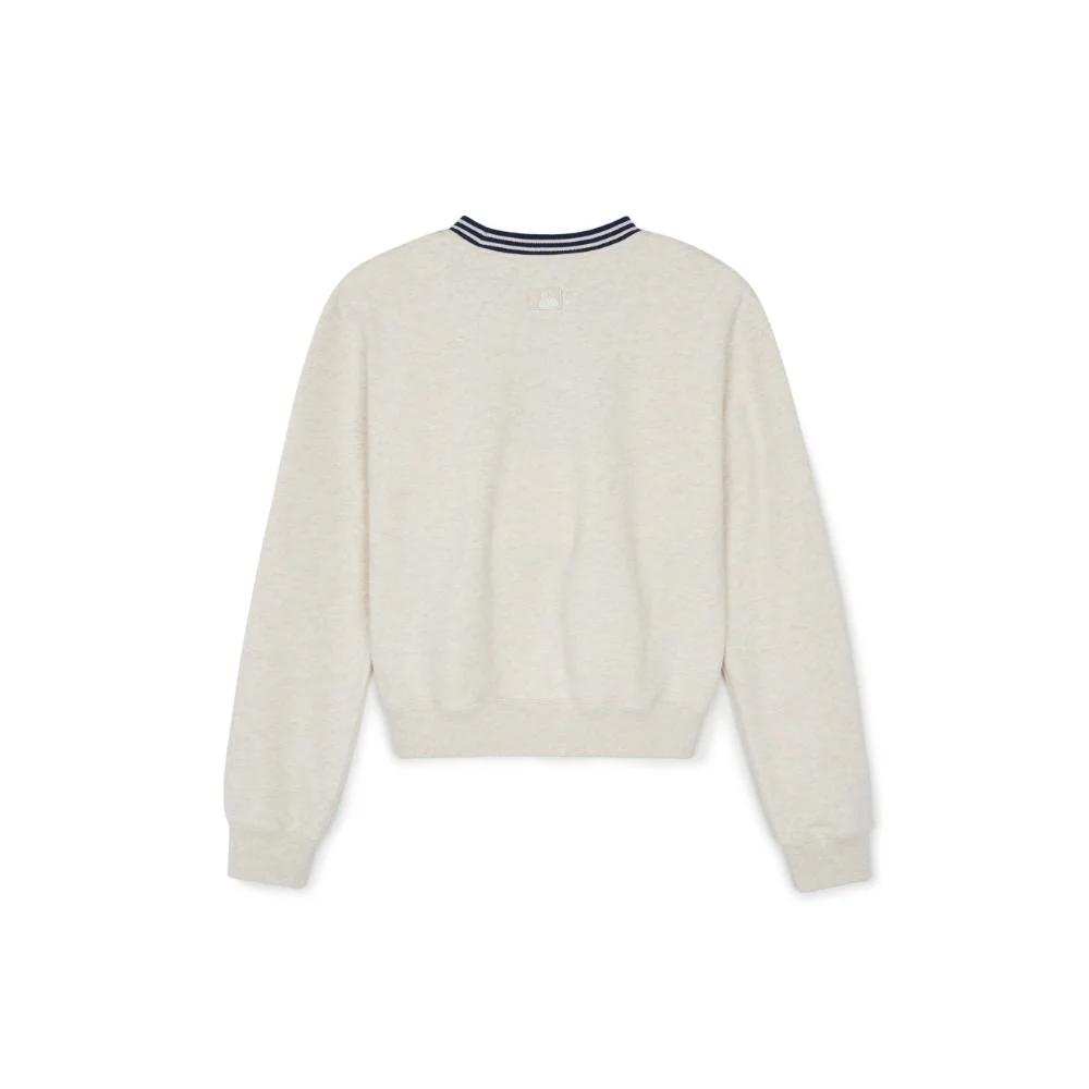 MLB Los Angeles Dodgers Logo Letter Pattern Crew Neck Pullover Long Sleeve Knit Sweater Women Sweater Off-White 3FMTV0344-07OTS