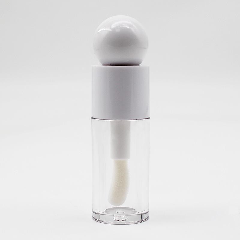 Tube de gloss à lèvres en forme de cœur, 4 ml - Flacon à rouge à lèvres sphérique transparent pour transvaser le baume à lèvres