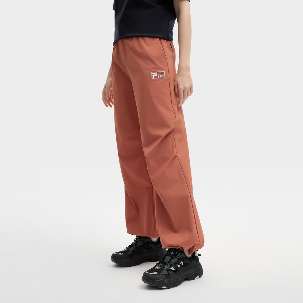 Fila X MAISON KITSUNE Original Fashion Stretch Simple Comfortable Woven Cool Wide Leg Casual Pants Women Pants Dusty-Pink F11W529803F-RD