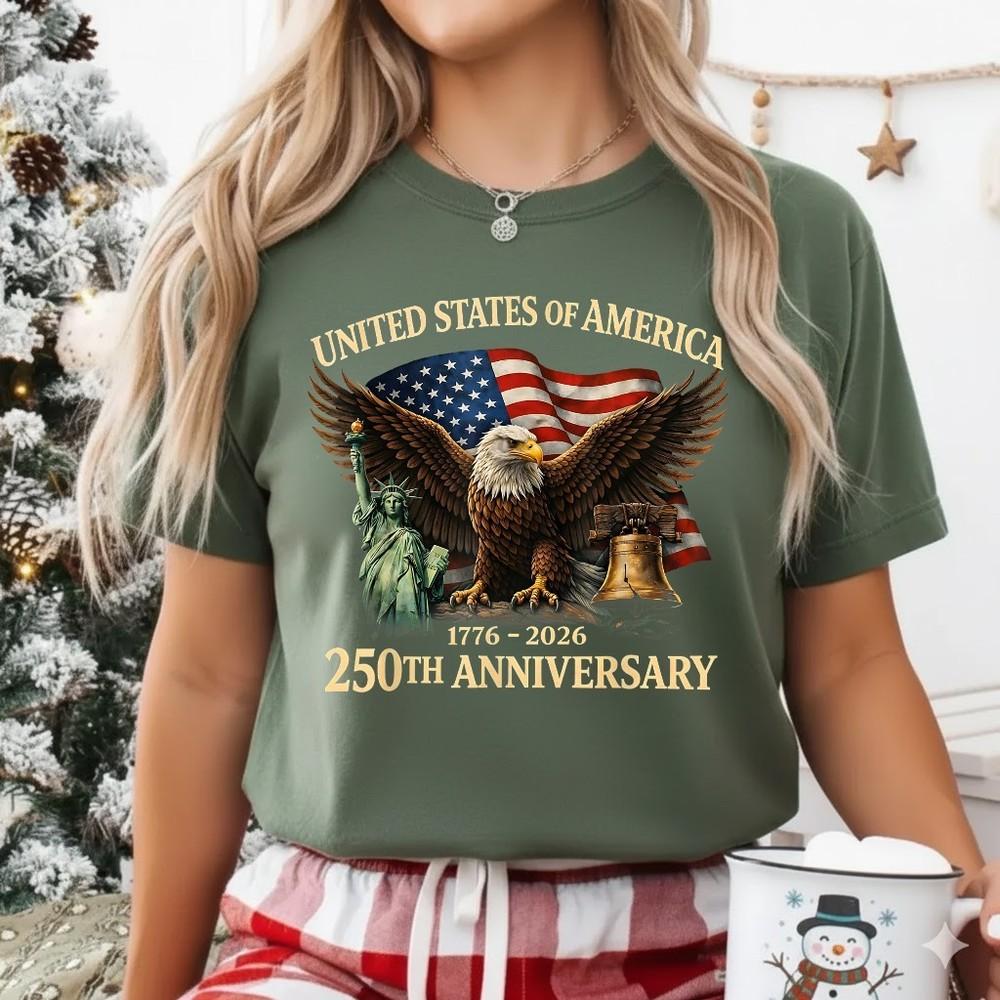 USA 250th Anniversary 250 Year US Flag Gift for Men Women TShirt S