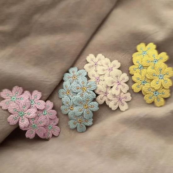 Hairpin Embroidered Cherry Blossom Hair Clip Side Clip Bun Decoration Macaron Color Hair Pin Hair Accessory