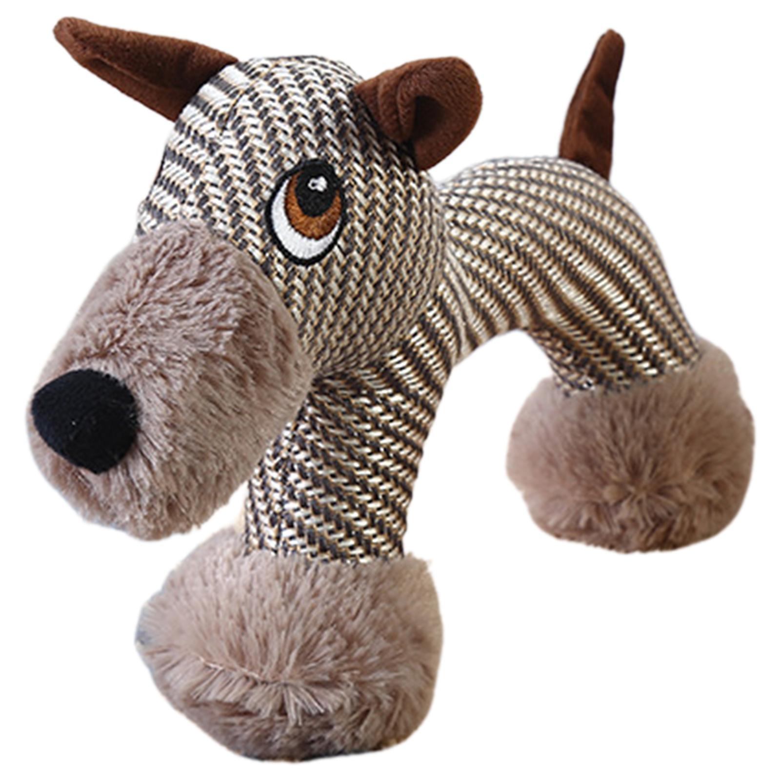 

Dog Plush Toys for Puppy Interactive Sturdy Stuffed Animal Plush Chewing Toys with Squeakers for Small Large Dogs As Shown