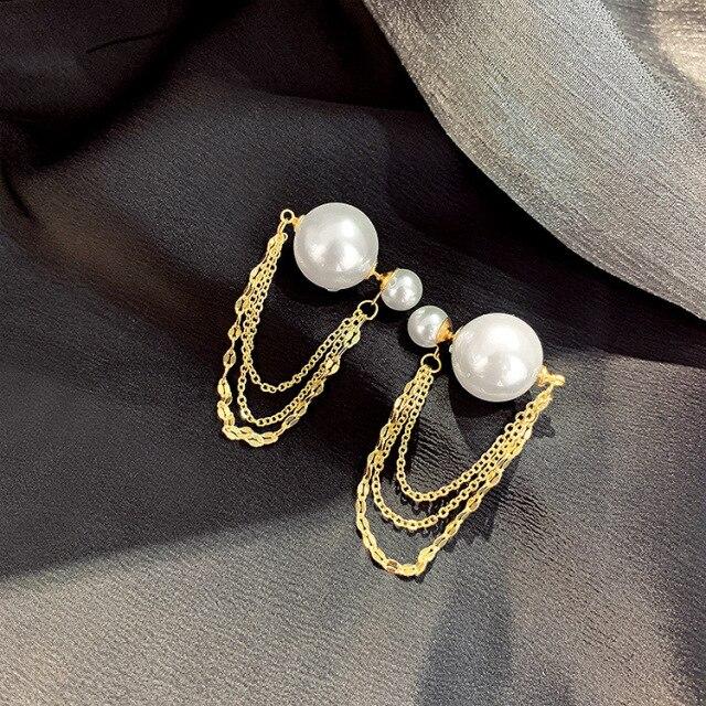 New Pearl Earrings For Women Double Sided Jewelry Personality Korean Earings Bijoux Birthday Gifts