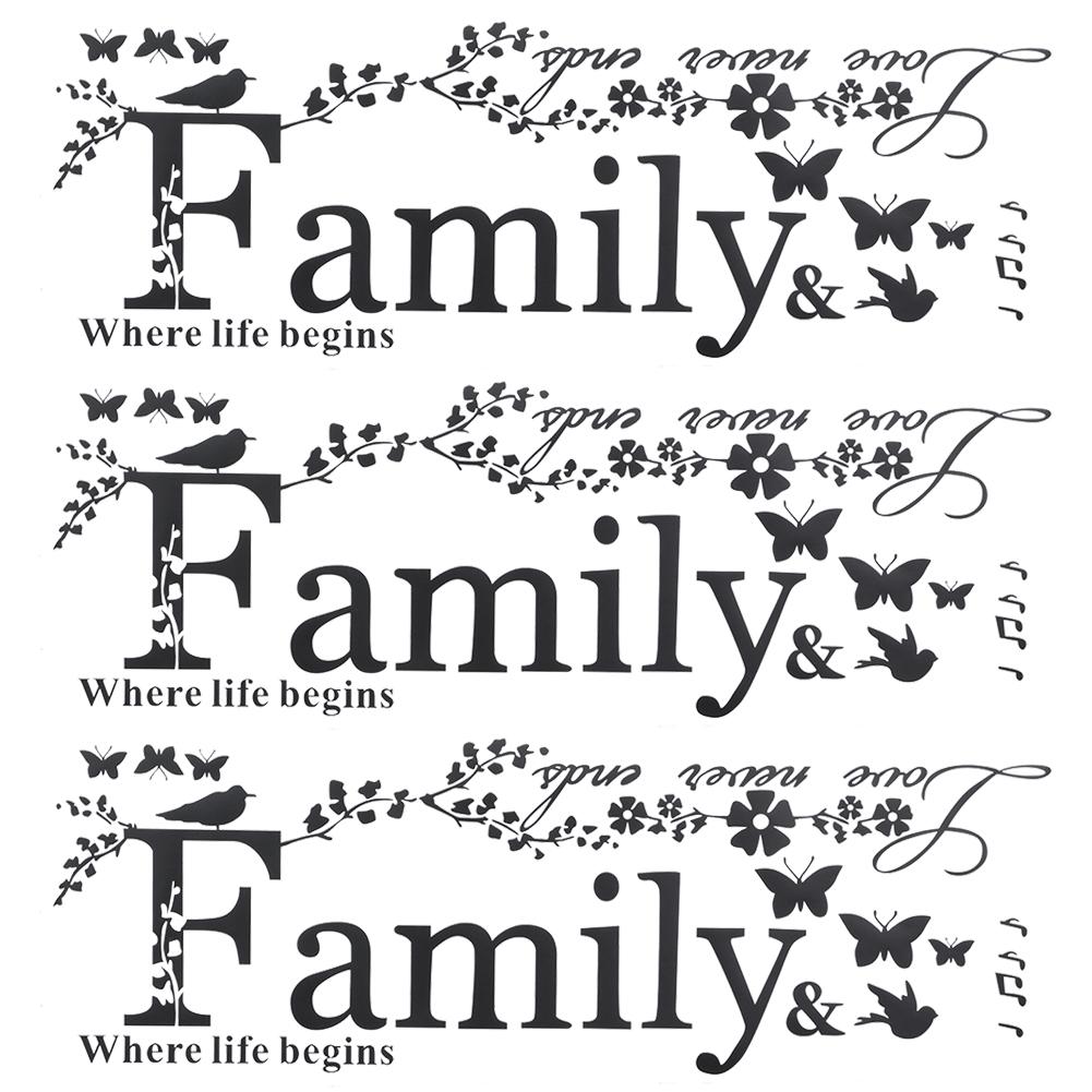 Family English Letter Wall Sticker DIY Home Decoration for Bedroom Study Living Room Background