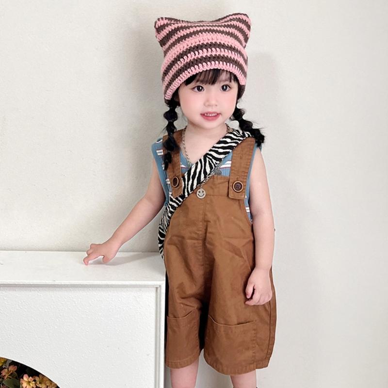 Stylish Children's Knit Hat with Devil Cat Ears Fashionable Winter Cap Warm & Comfortable Hat for Kids 3-15 Years Old