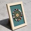Natural Crystal Mineral Stone Specimen Photo Frame Home Decoration Seven Color Stone Painting Display Tabletop Art Ornament