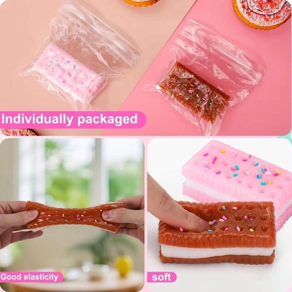Ultra Soft Texture Biscuit Squishy Toy Elastic Pinch Feel Slow Rebound Toy  For Kids