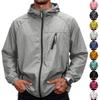 Men's UV- Zip Up Hooded Jacket | Lightweight Quick Dry Sun- Outdoor Coat For Travel & Sports