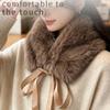 Solid Color Fur Collar Scarf Thicken Neck Warmer Scarf Fluffy Women Scarves  Winter