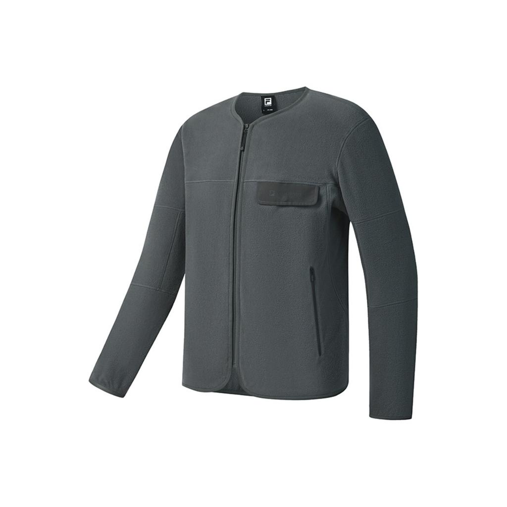 FILA Explorer Classic Minimalist Casual Sports Outdoor Versatile Comfortable Knitted Jacket Men jackets Eyebrow-Gray A11M548502FDY