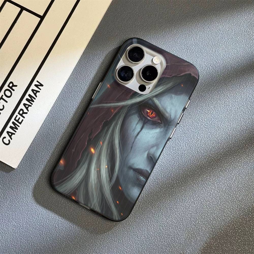 W-World Of W-Warcraft Game Retro Corrugated Pattern For IPhone 17 16 15 14 13 12 11 16 Pro Max Plus Pro Non-slip Phone Cover