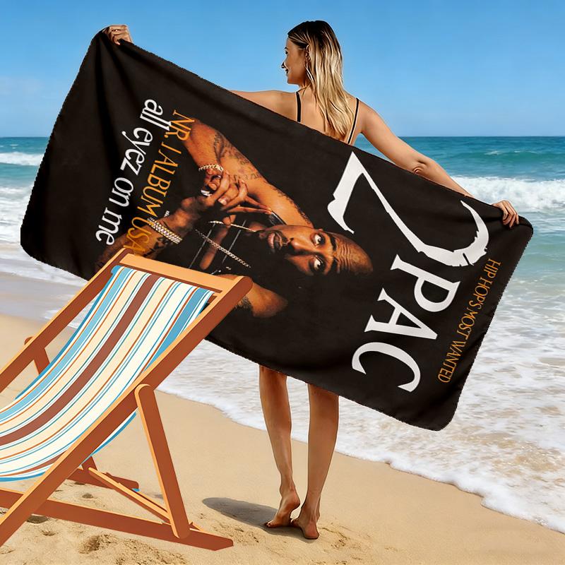 Faith Reflection: 2Pac's Spiritual Journey Beach Towel Outdoor Camping Beach Quick-drying Swim Towel Swim Absorbent Bath Towel Comfort Printing