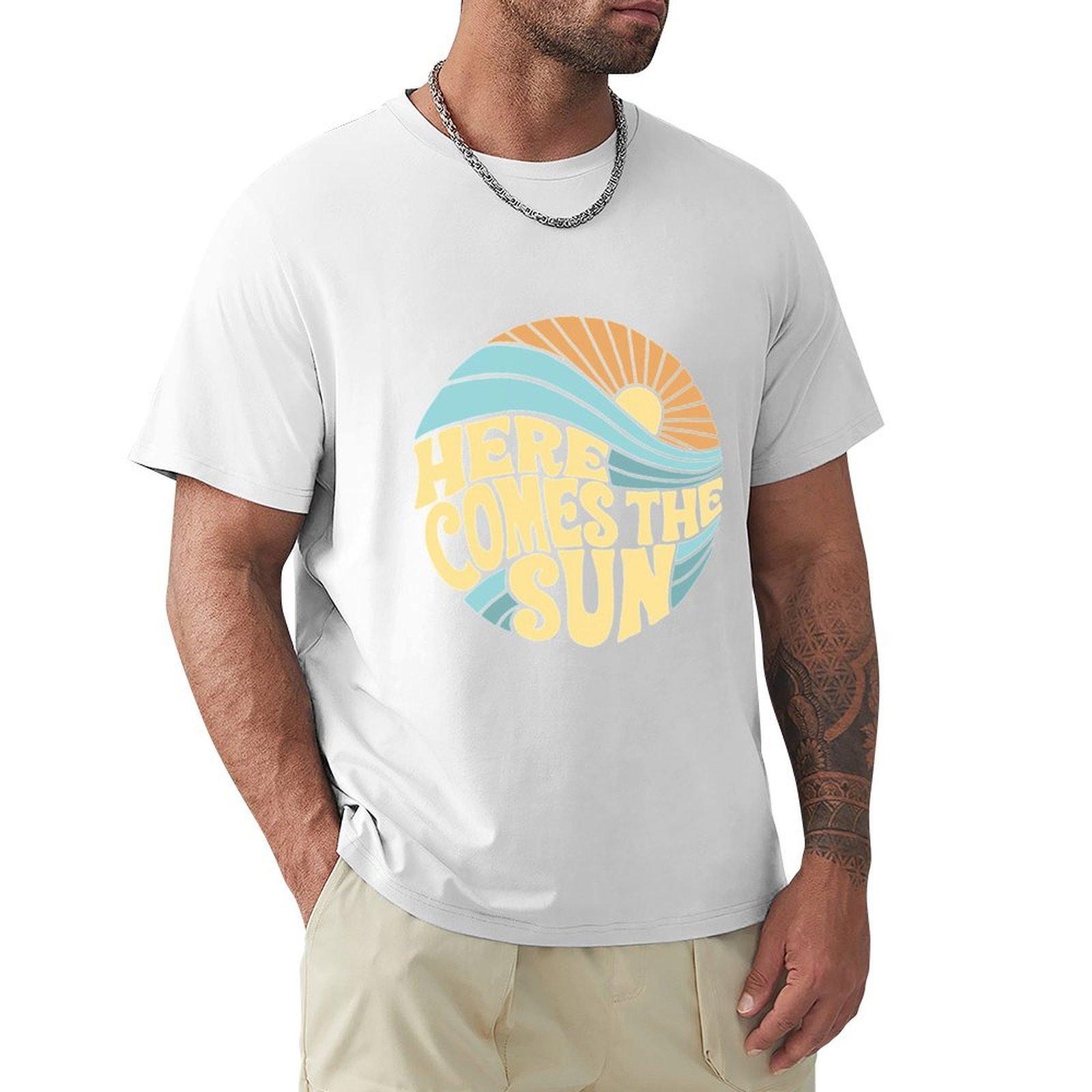 Groovy Here Comes The Sun Tshirt Work Outdoor Short Sleeve Tee S
