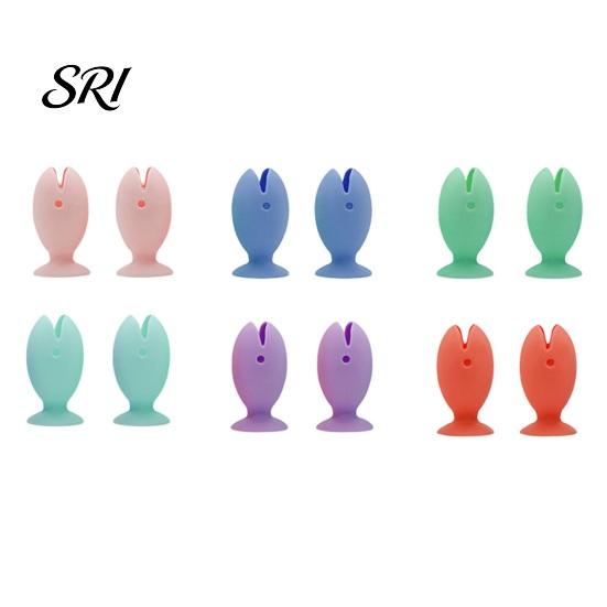 Toothbrush Holder for Glass Surface 2PCS Fish Shape with Strong Suction Cup Hygienic Soft Silicone Quick Drain Bathroom Organizer