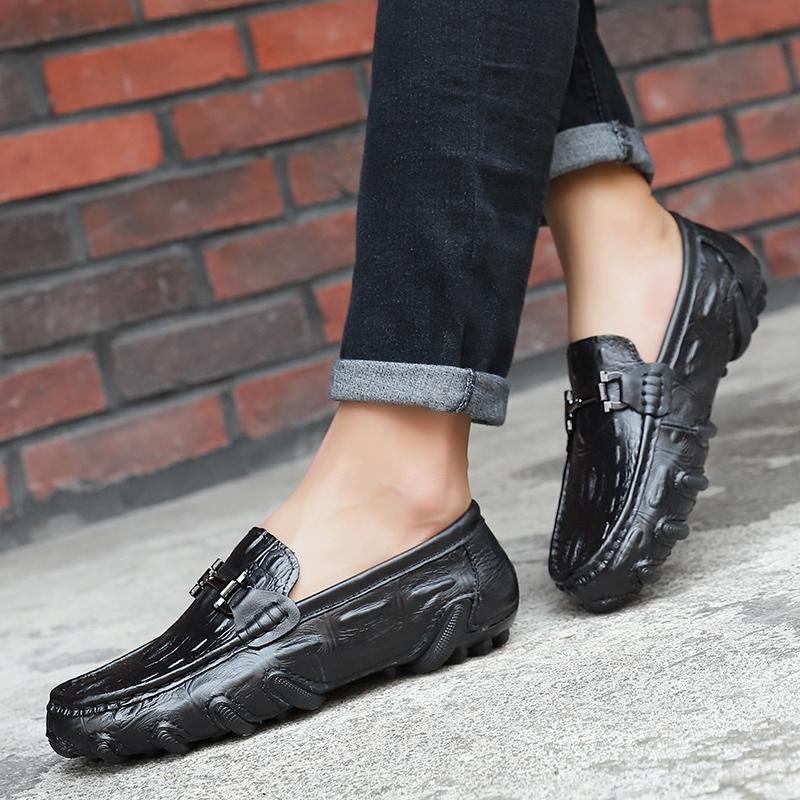 Men's Leather Moccasins Slip On Casual Shoes Loafers Driving Shoes