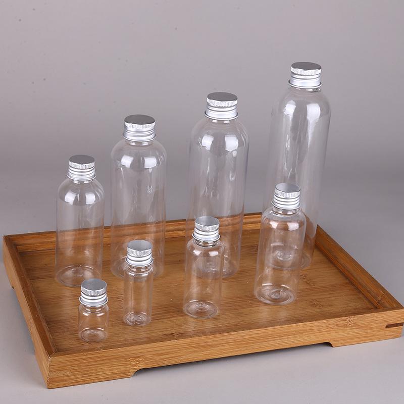 Available: 10, 30, 50ml Clear Plastic Bottle with Aluminum Cap - Small Mouth Dispensing Bottle for Liquids and Fishing Bait