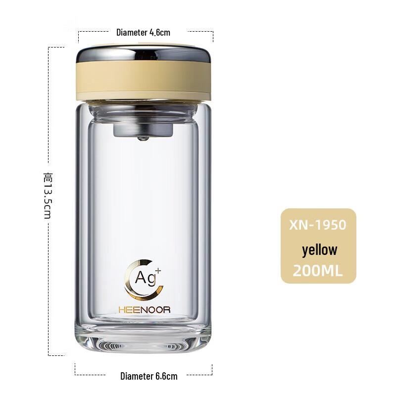 Xinuo Antibacterial Double-Layer Glass Water Cup