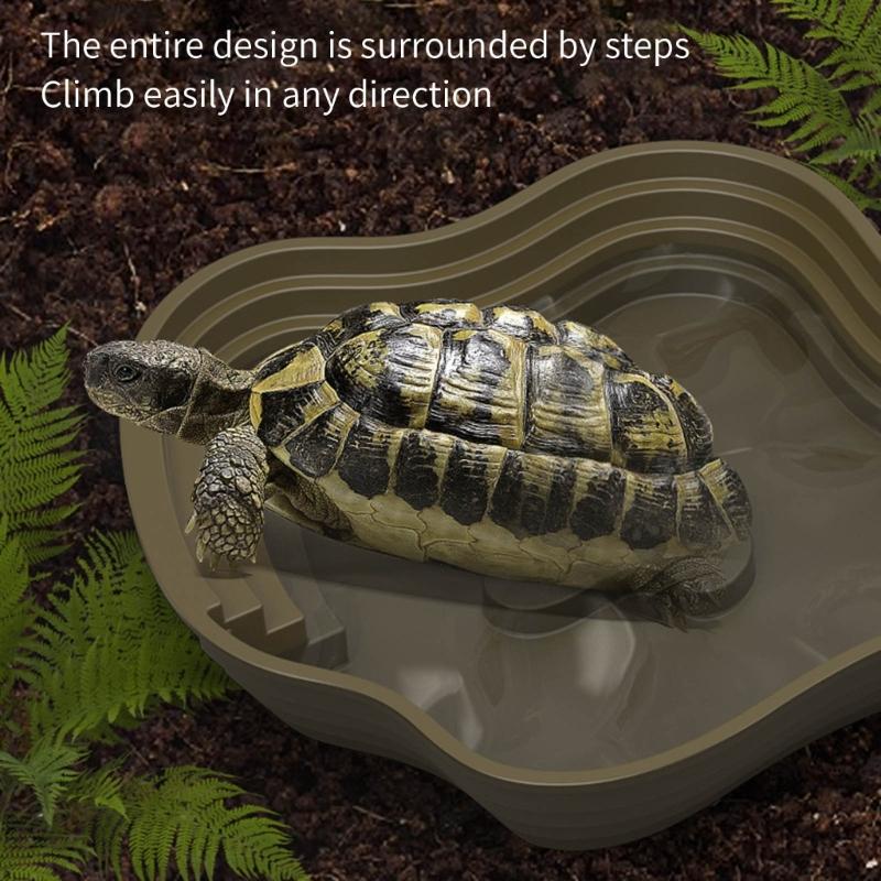 Reptiles Animal Feeding Plate Durable ABS Construction Shallow Water Dish For Turtles Lizards