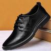 Men's Leather Shoes Korean Style Casual Business British Work Leather Shoes Non-slip Soft Sole Dad Shoes