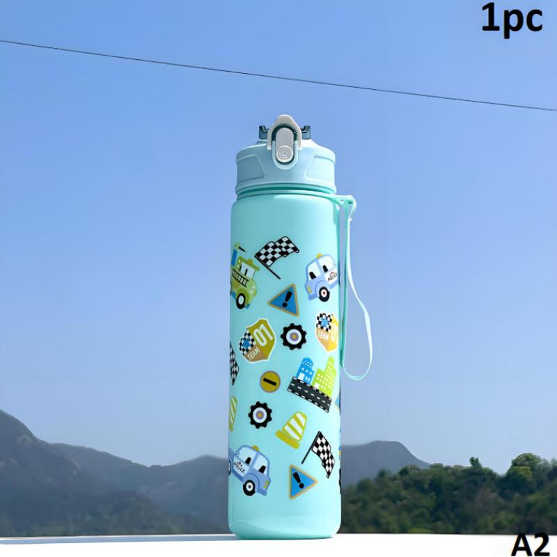 

Стакан с радужной трубочкой динозавра Милая бутылка для воды Открытый кемпинг Пикник Портативный Большая вместимость 800 мл Моющийся Многоразовый Легкий A2