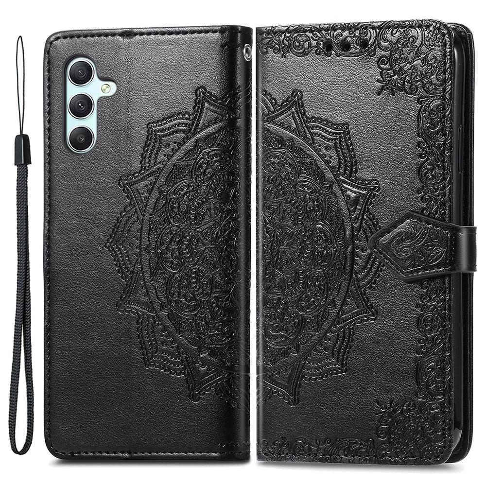 For Samsung Galaxy A55 5G Cell Phone Case Magnetic Embossed Mandala Floral Shell