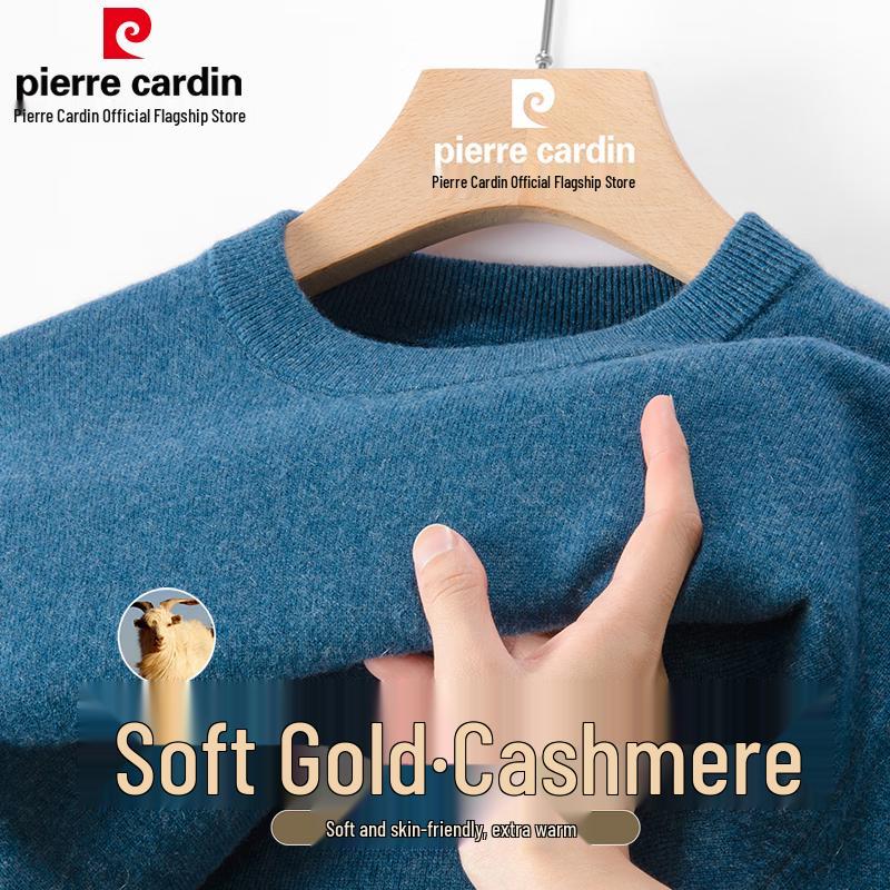 Pánský svetr s kulatým výstřihem z čistého kašmíru Pierre Cardin