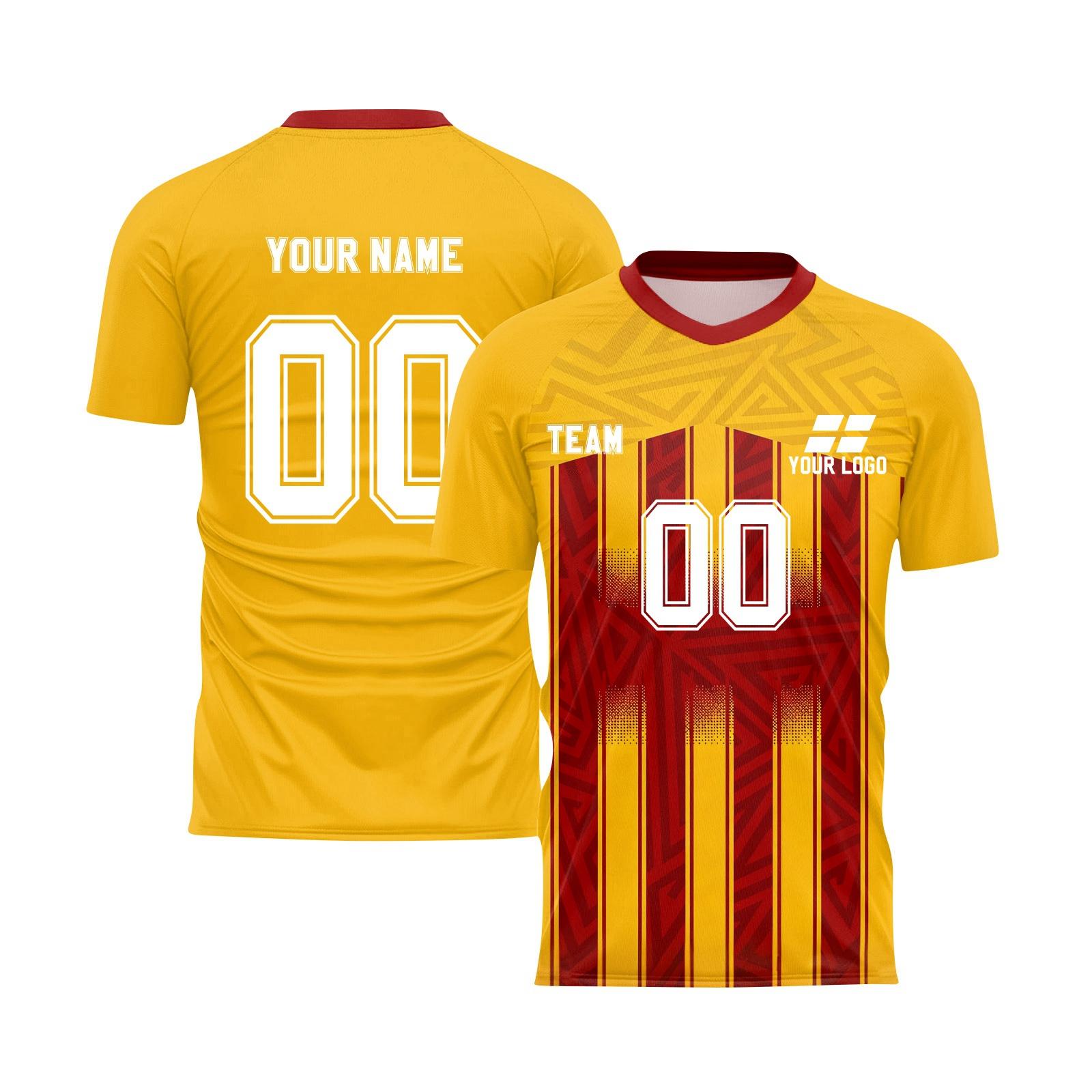 

Personalised Tops Shirts Mens Girls With Name Number Custom Football Jerseys For Boys Training Suit XS жовтий