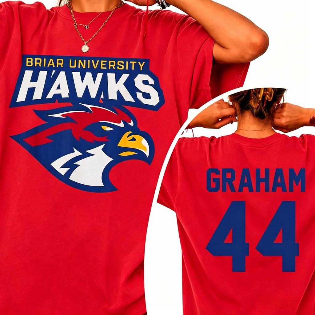 2026 Hot Off Campus Briar Hawks Garrett Graham T-shirt Booktok Ice Hockey Jersey Aesthetic Unisex Oversized Summer Cotton Graphic Tee Top