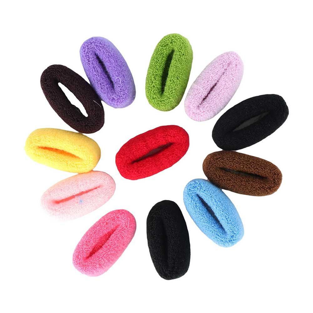 

Fashion Elastic Candy Color 12Pcs/Set Hairband Ring Rope Rubber Band Ponytail Holder Hair Ring чорний