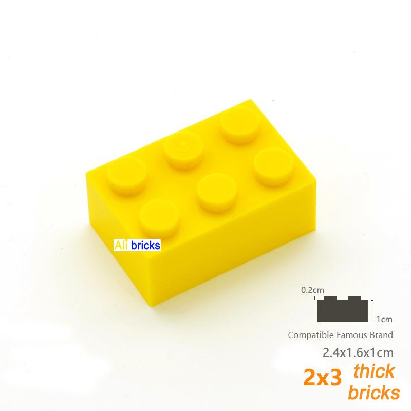 60pcs Thick 2x3 DIY Building Blocks Figures Bricks Dots Educational Creative Size Compatible With 3002 Plastic Toys for Children