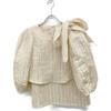 ESTNATION ×Kaon Collaboration 12-140-10-120010 Shoulder Ribbon Blouse Tops F whiteUsed