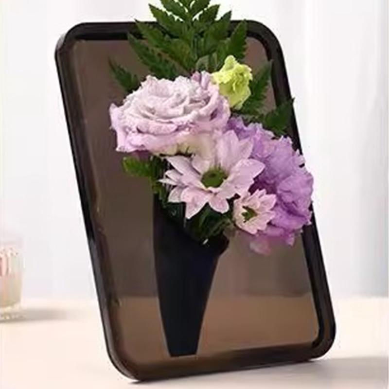 

Hot Frame Flower Vase - Clear Acrylic Vase For Flowers, Modern Art Vases For Home Decor, Decorative Vases For Desktops Bookshelf сірий