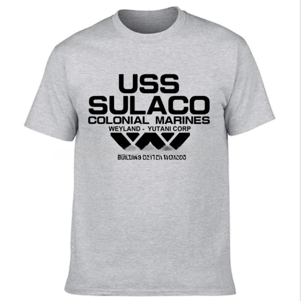 Pánská bavlněná trička s kulatým výstřihem Módní USCSS Nostromo Vetřelec USS Sulaco Koloniální mariňáci Vetřelci Mimo svět Krátký rukáv