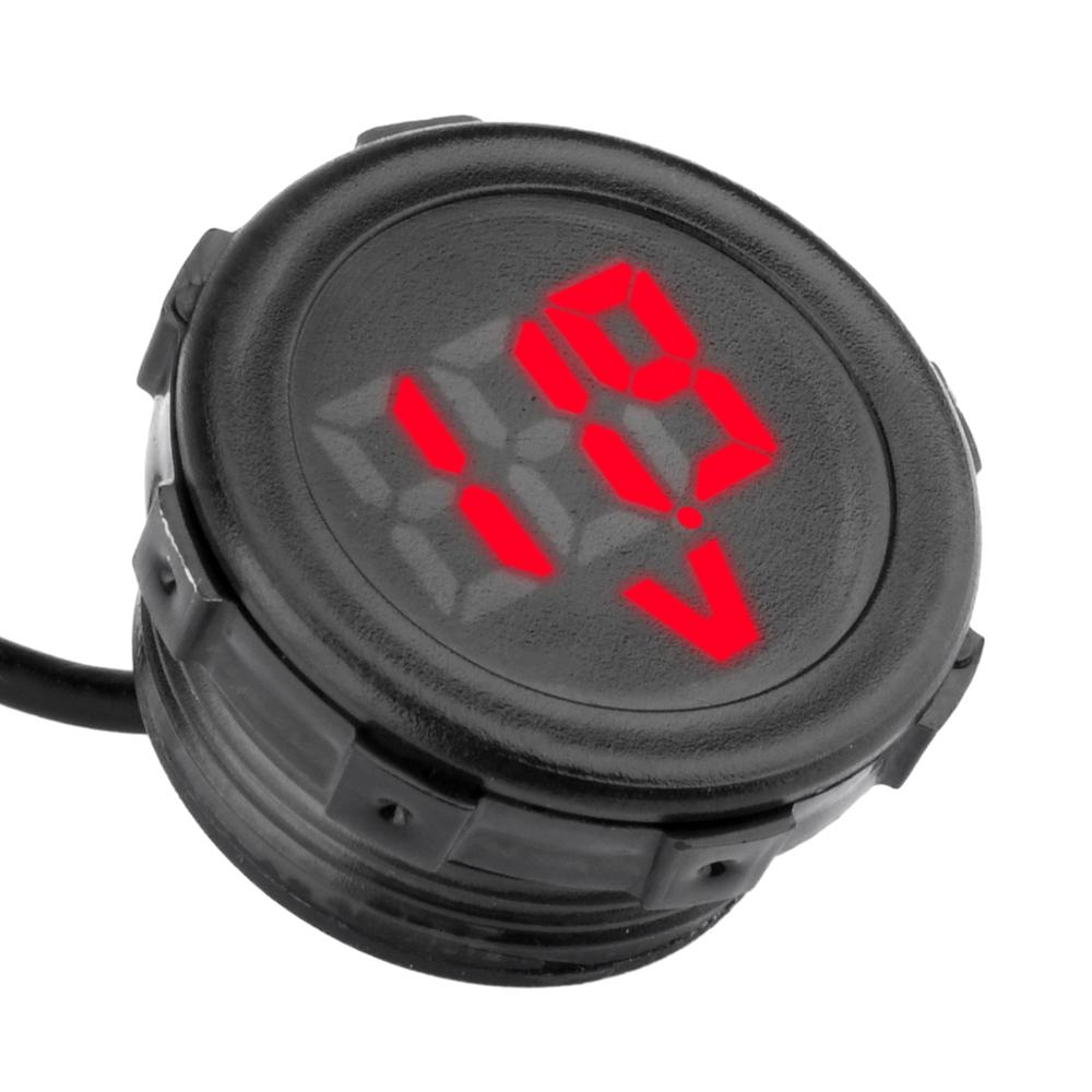 DC4-100V Waterproof Voltmeter Auto Voltage Test LED Digital Voltmeter Circular 2-wire Voltmeter Reverse Connection Protection