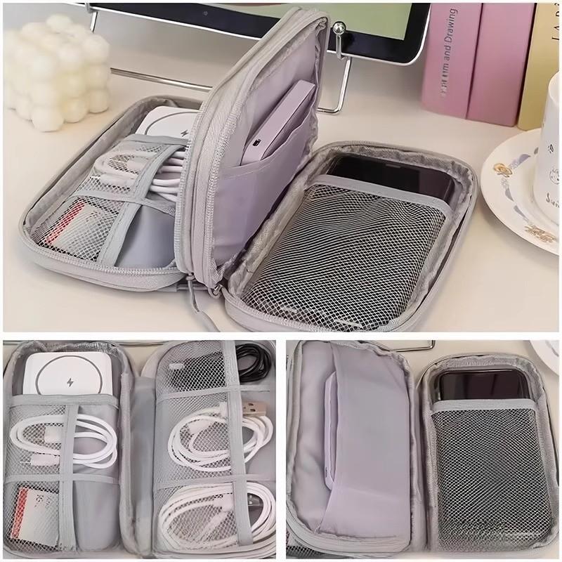 Data Bank Power Cable Storage Bag Outdoor Large Capacity Casual Handbag Fashion