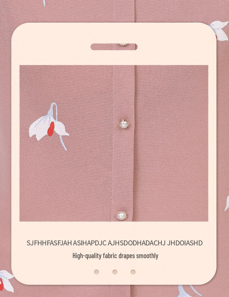 Elegant Seven-Sleeve Knit Top for Middle-Aged & Elderly Women - Spring/Autumn Collection