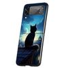 Anime Cat Rain Animal Cover Phone Case For Samsung Galaxy Z Flip 7 6 5 4 3 5G Flip7 Flip6 Flip5 Flip4 Flip3 Black Fundas Shell G