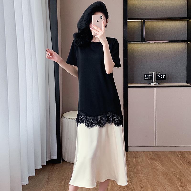 Chic Plus Size Lace Patchwork Maxi Dress - Summer 2026 4XL