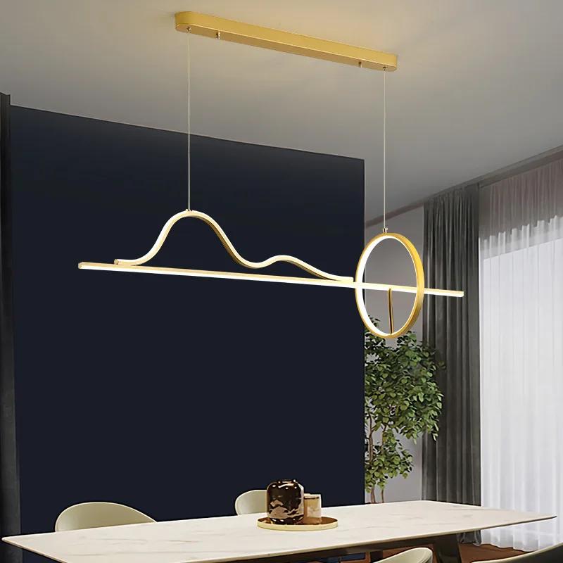 Modern minimalist restaurant chandelier remote dimmable Nordic creative LED chandelier living room lighting home decoration