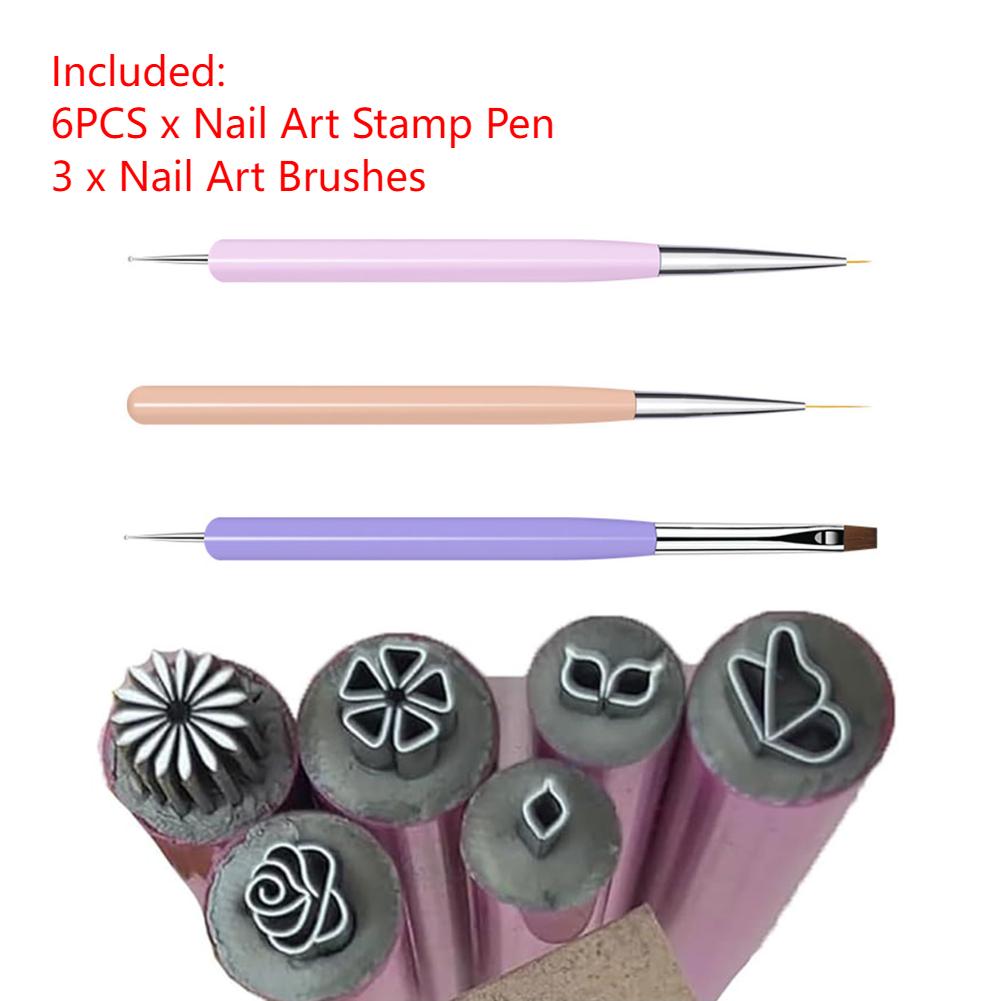 6/10/15 STÜCKE Nagelstempelstift-Set DIY Nagelkunst Nagel-Graffiti Nagelkunst-Punktierwerkzeuge Mit Einfachem Design Nagelkunst-Stempelstift Für Frauen