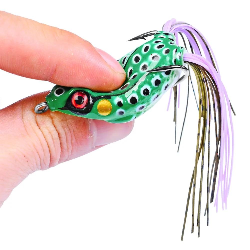 1PCS Simulated Frog Double Hook with Inverted Thorn Double Beaded Thunder Frog Black Fish Bait Luya Bait Fake Bait