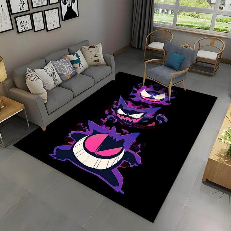 1PC Japanese Anime Pokemen Gengar Area Rug,Carpet for Home Living Room Bedroom Sofa Doormat Kitchen Decor,Non-slip Floor Mat